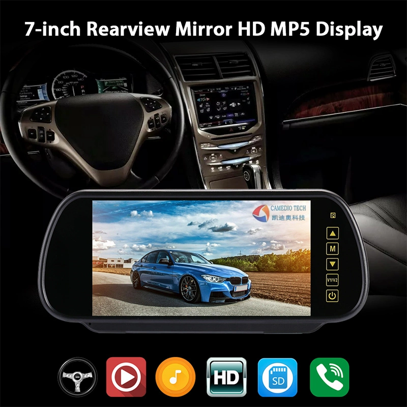 7inch TFT LCD Car Rearview Parking Reverse Mirror with MP5/TV/Mtv