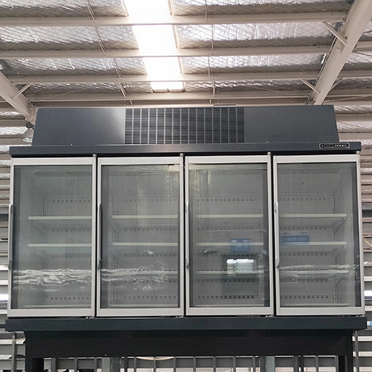 Commercial Display Freezer Wall Supermarket Refrigerator Built-in Air Curtain Cabinet