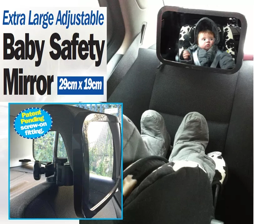 Back Seat Baby Rear View Mirror Extra Large Shatterproof Adjust Baby Mirror