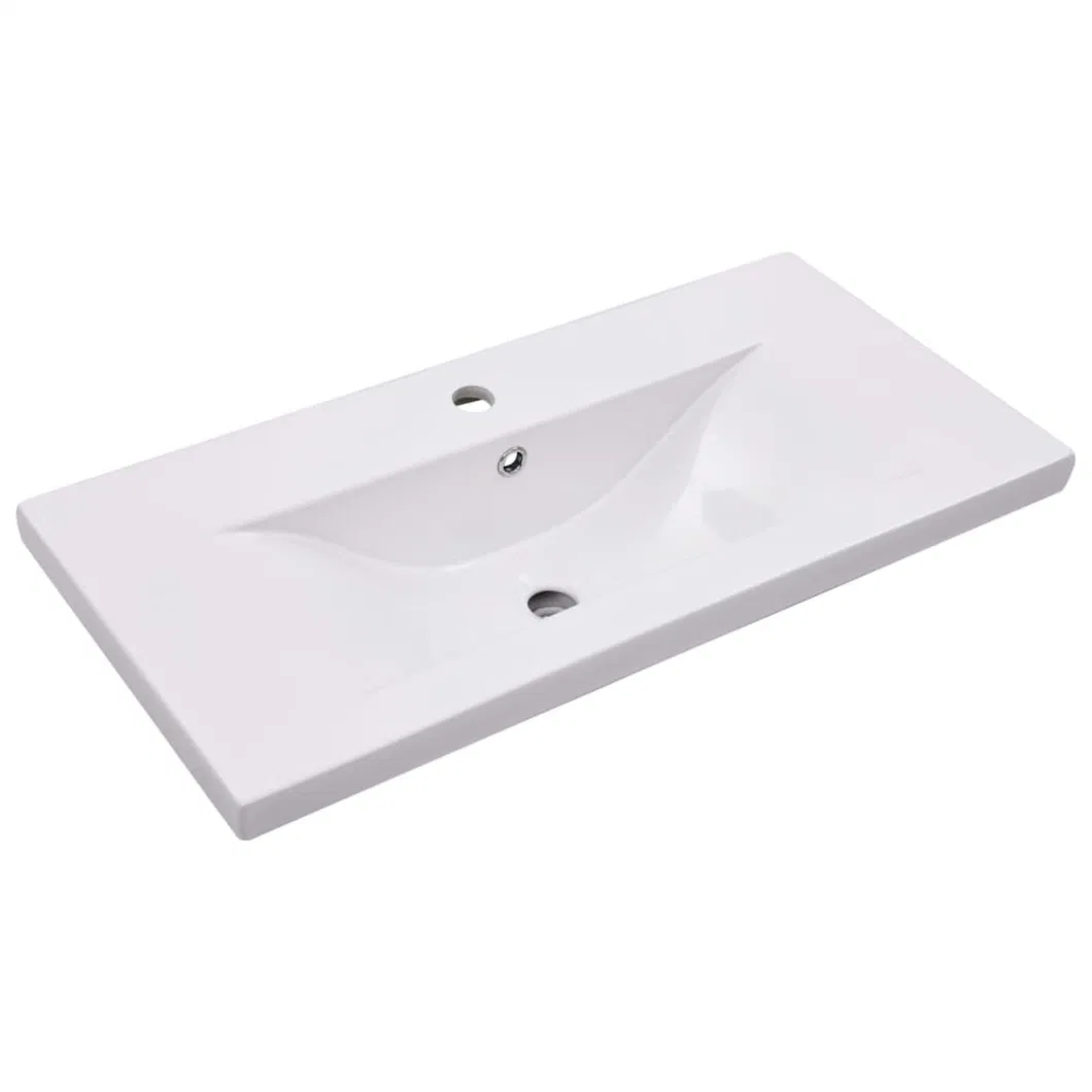 Sink Cabinet with Built-in Basin High Gloss White Chipboard