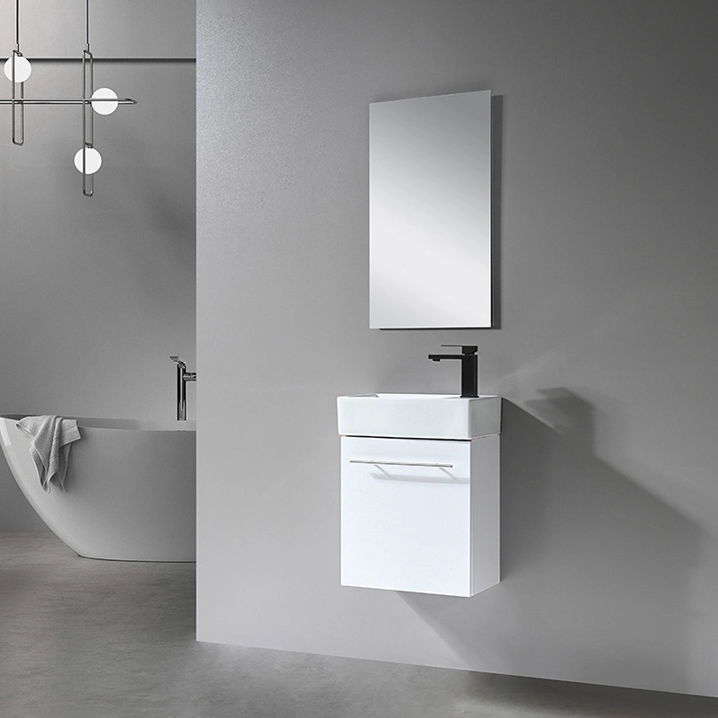 Wall Mounted Modern Vanity Bathroom Mirror Cabinet with Basin and Light for Home Bathroom Vanity Cabinet with Sink