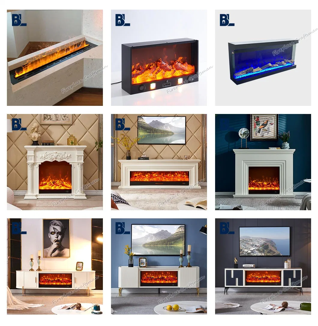 Modern Decorative CE Approved LED Lights Heater MDF Mantel Electric Fireplace with Insert for Sale