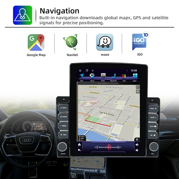 Car Android Player 9.7 Inch Car Radio IPS LCD MP5 Player Radio Bluetooth GPS Navigation WiFi FM/RDS Radio 2USB Mirror Link
