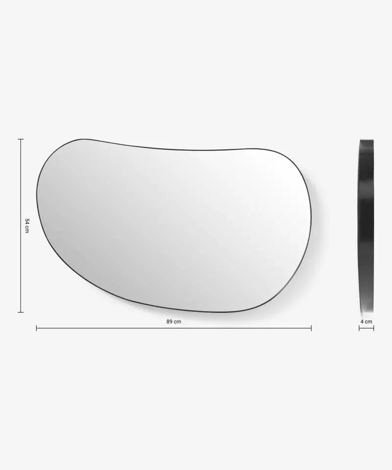 Pebble Metal Framed Classic Wall Accent Irregular Black Mirror Unique Wall Mirrors