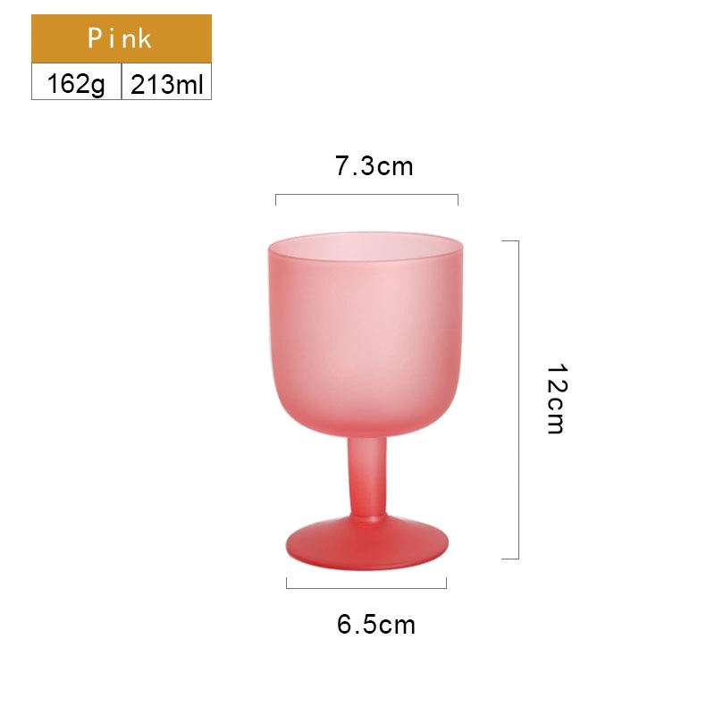 in Stock Colorful Matte-Finished Customizable Colors Lead-Free Glass 7.2oz Wine Glass Set