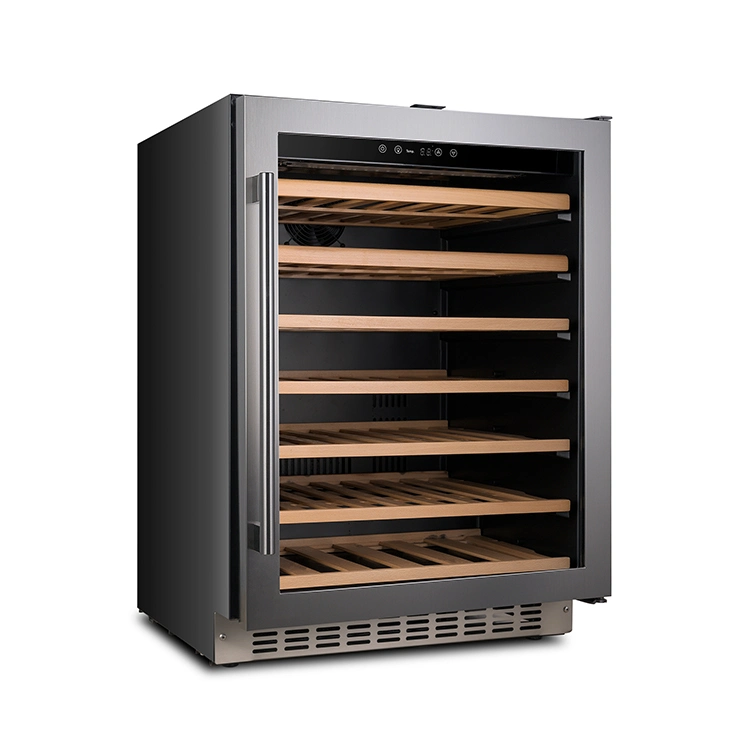 Candor Custom 46 Bottles 145L Wood Shelves Built in Compressor Electri Wine Cooler Box Freestanding Wine Cooler Cabinet