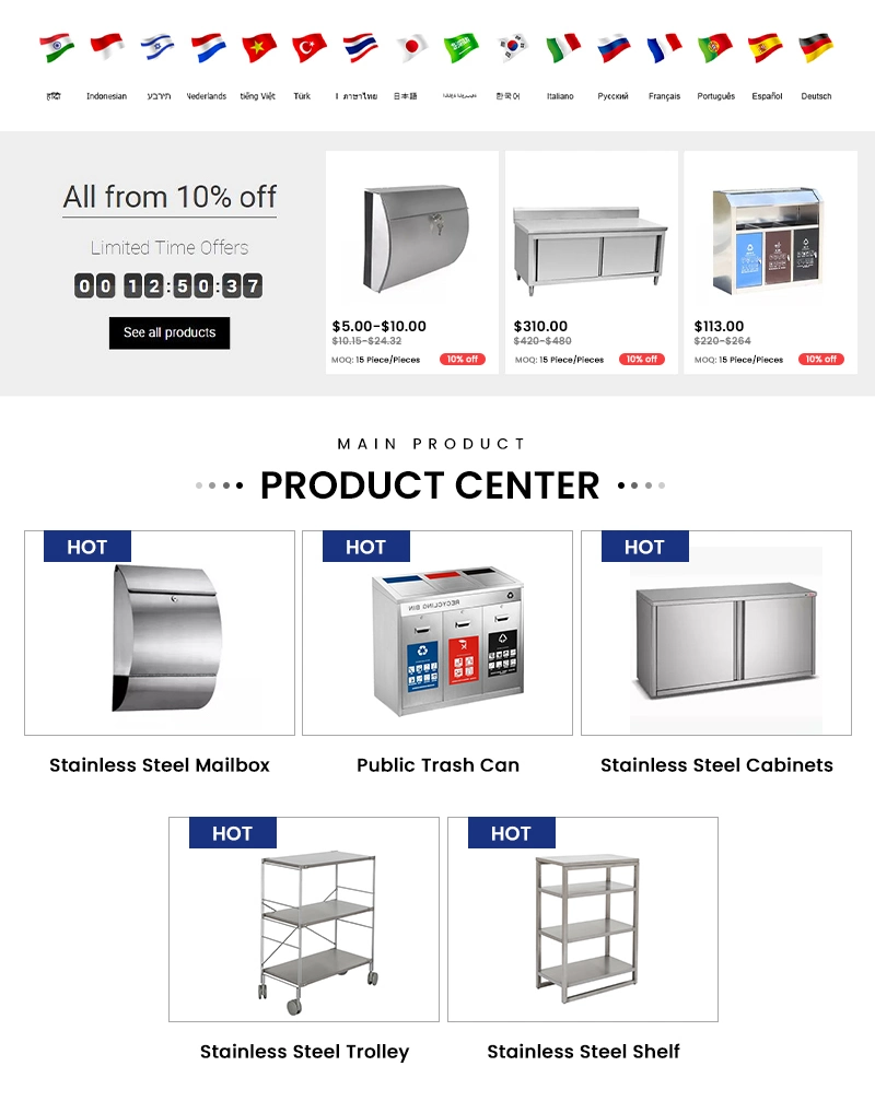 Huasheng Hot Selling Outdoor Gas Grill Millwork BBQ Customized Outdoor Kitchen 304 Stainless Steel Kitchen Cabinets