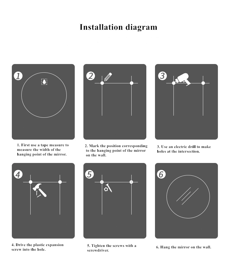 Hotel Decoration Bathroom Mirror Household Round Smart Bathroom Mirror 0015