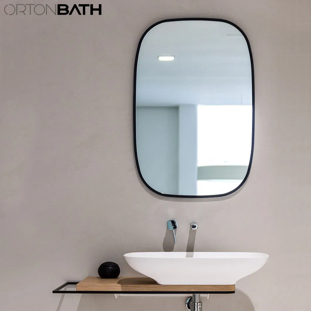 Ortonbath Framed Wall Mirror, 26 X 32, Black, Traditional Dark Accent Mirror for Home Decor