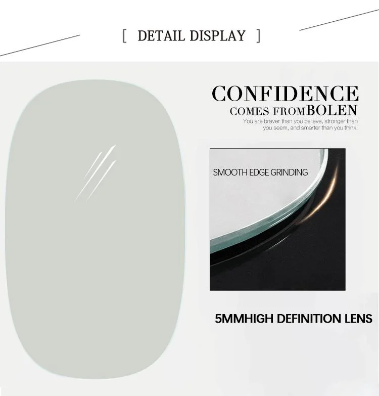 Irregular Oval Mirror Glass Frameless Oblong Oval Mirror Bathroom Wall Mirror