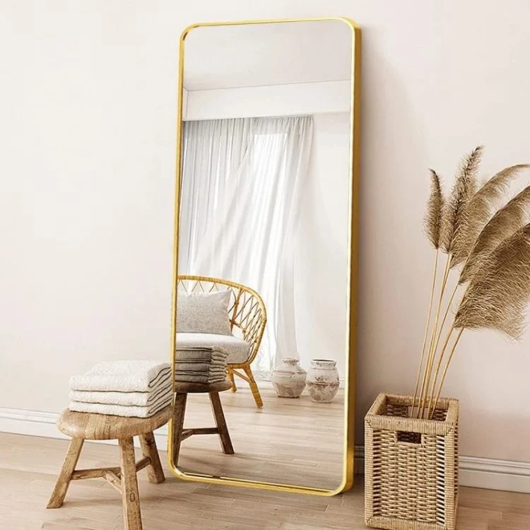 Custom Large Long Metal Framed Full Length Standing Mirrors Rectangle Full Body Mirror for Home Decor