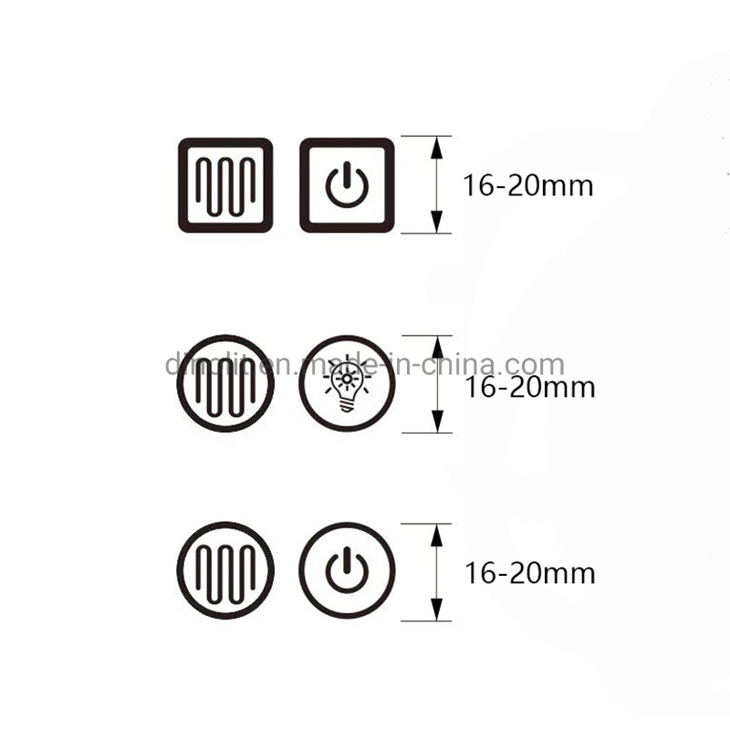 IP44 220V Input 20mm Thickness LED Bathroom Mirror Double Touch Sensor Switch Control for LED Light and Mirror Defogger/ Demister CE