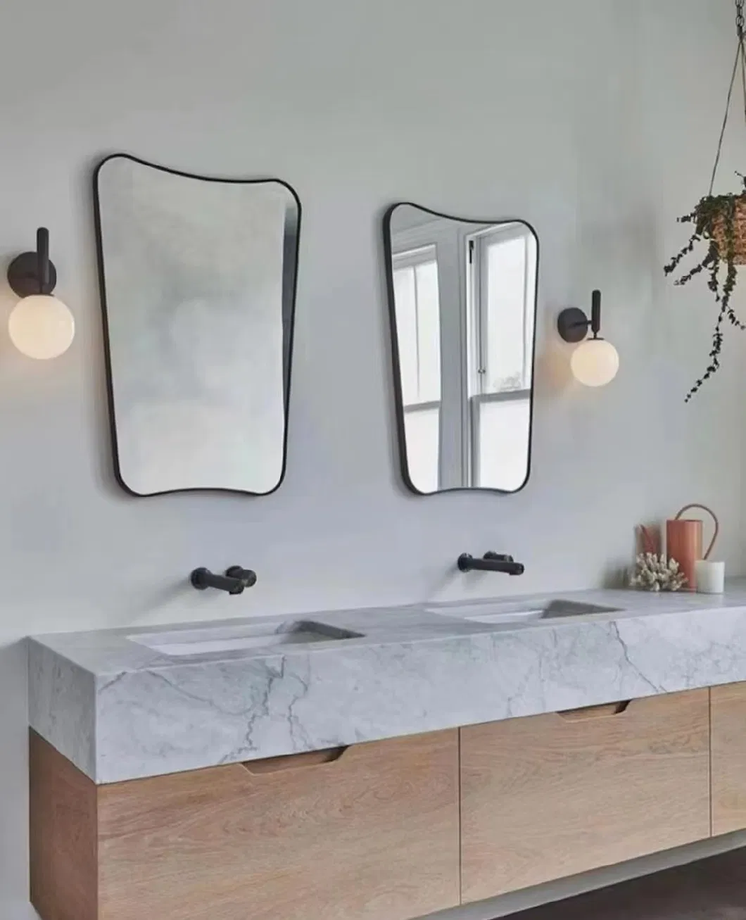 Metal Aluminum Framed Full Length Wall Hanging Mirror