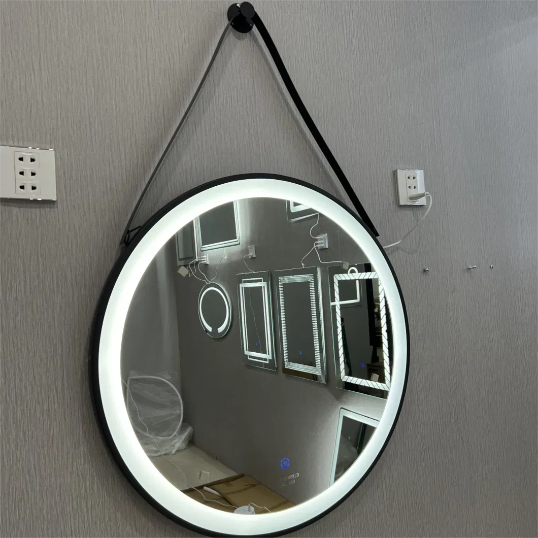 Metal and Iron Bathroom Wall Hanging Toilet Wall Decoration Fitting Round Mirror