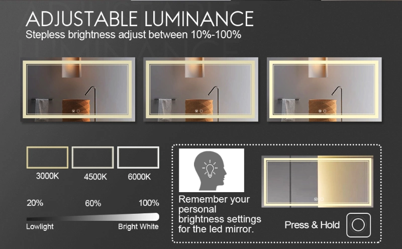 Wall Mounted Smart Mirror LED Light Full Length Bathroom Vanity Mirror