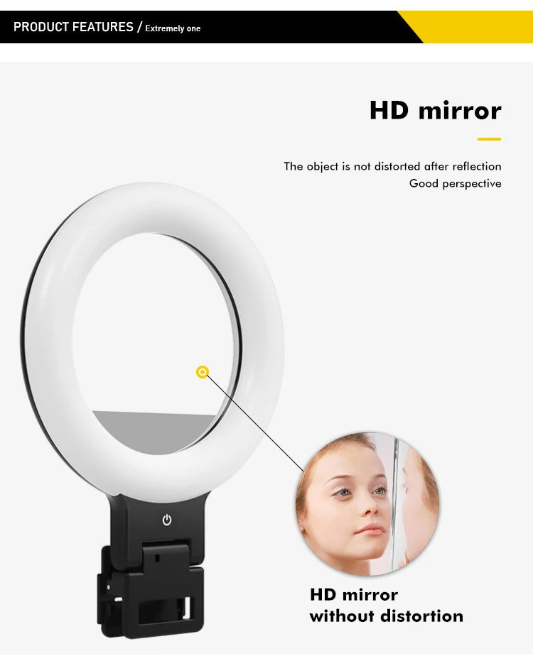 LED Ring Light and Makeup Mirror Photographic Lighting 6 Inch