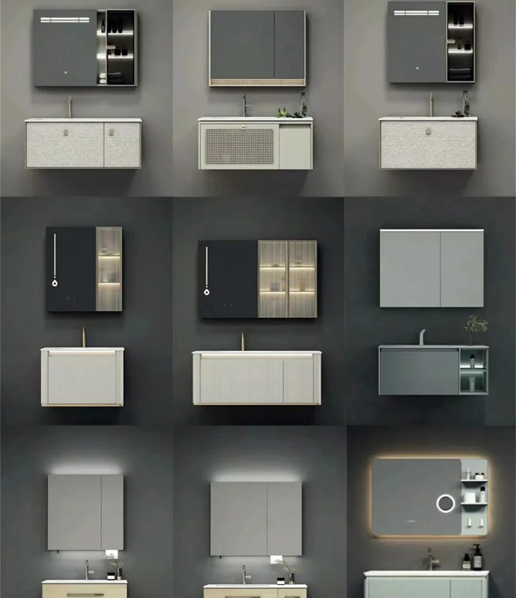 Customize Modern Style Simple Design Luxury Storage Smart Bathroom Cabinet