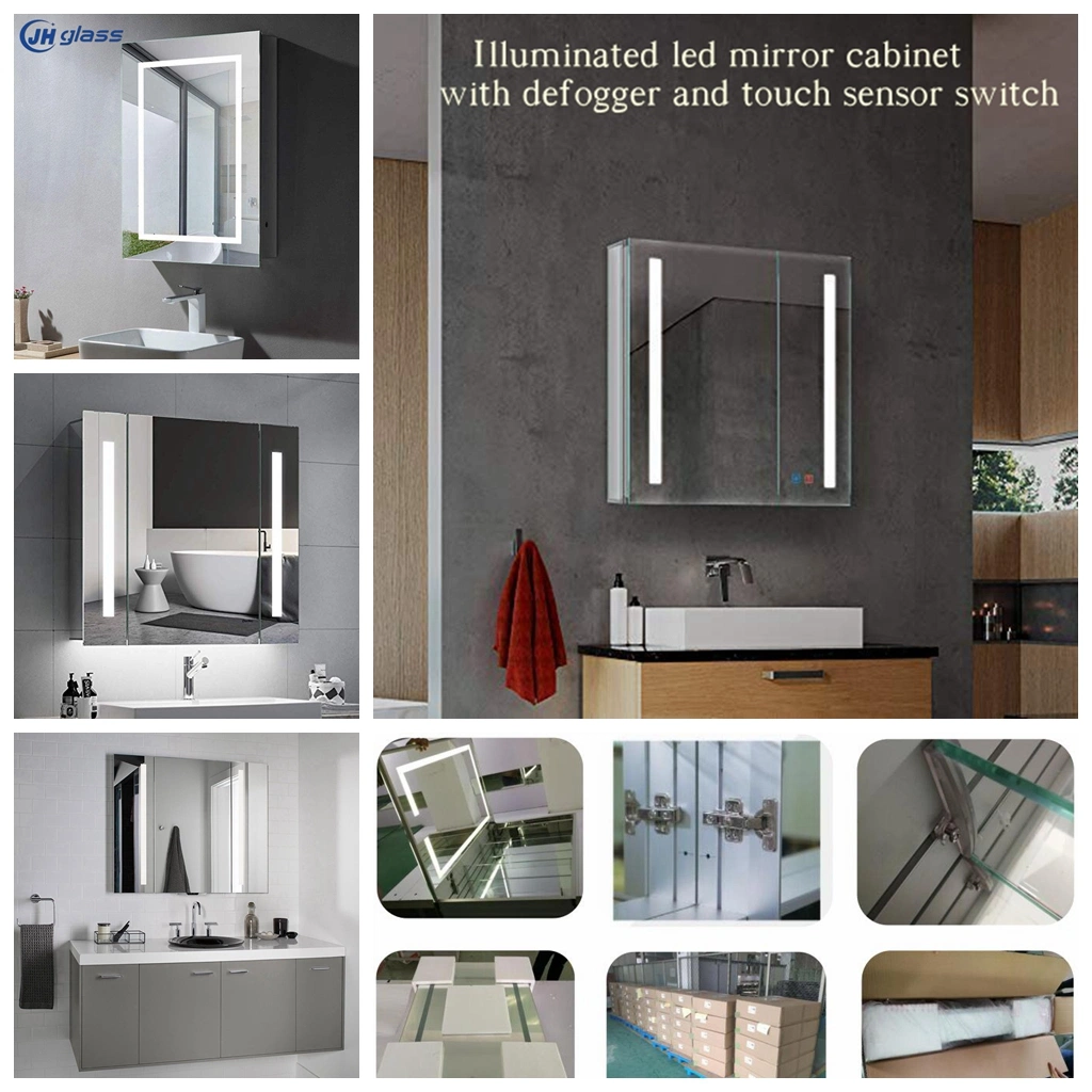 Bathroom Furniture Kitchen Wall Mounted Medicine Lighted LED Mirror Cabinet Hotel with Aluminum Structure