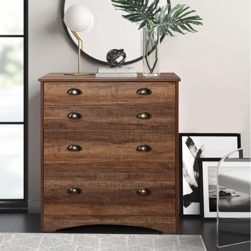 Classic Furniture 4 Drawer Dresser, Chest of Drawers, Wide Storage Cabinet Sideboard with Stable Wood Frame
