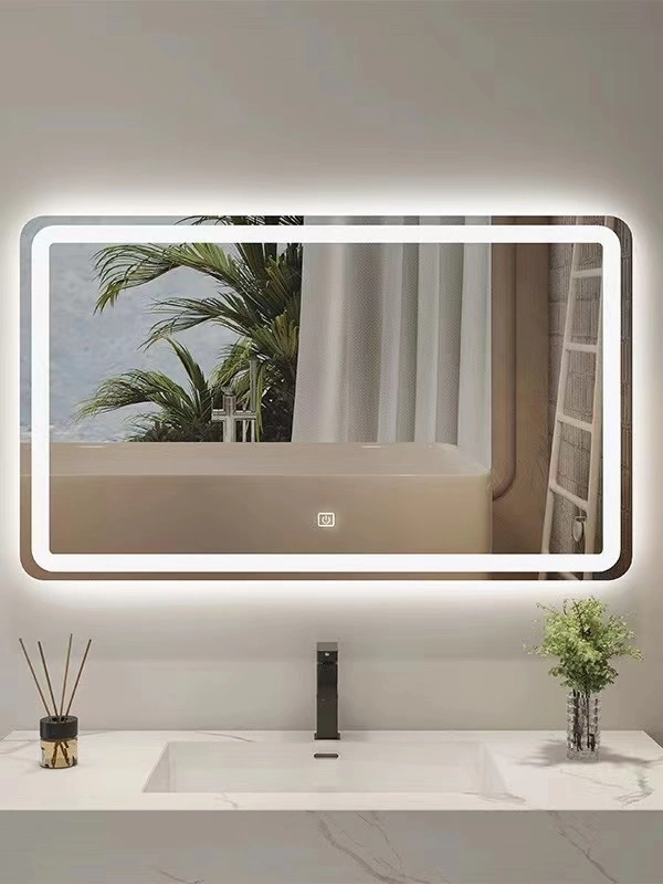 Square Intelligent Mirror in Bathroom, Anti Fog Light in Restroom