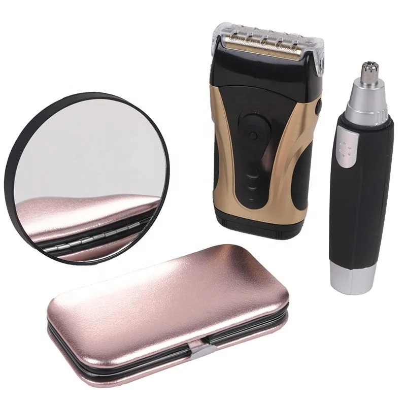 2021 New Products Razor Beard Nose Hair Trimmer with Mirror Face Shaver Electric Shaver Razor for Men