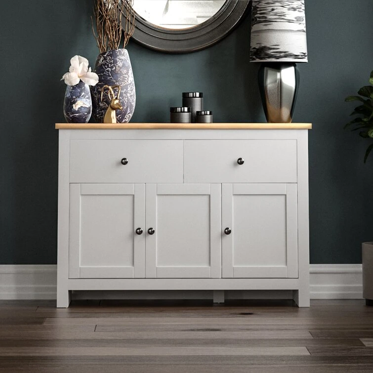 Wholesale Wooden Furniture Kitchen Living Room 4 Drawers and 2 Doors Cabinet Sideboard Painted Cupboard Storage Large Sideboard for The Home Furniture