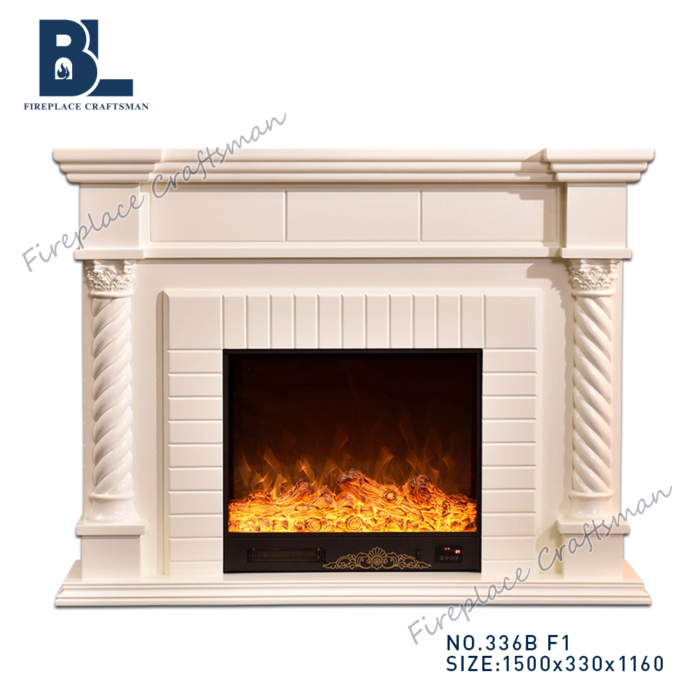 Indoor Faux Bioethanol Ethanol Wood Burning Electric Fireplace with Mantel 336b
