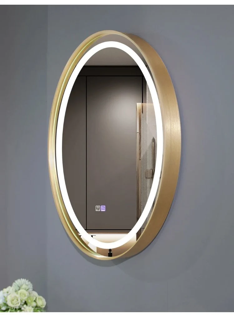 Customizable Smart Mirror Oval Styling Home Vanity Mirror LED Makeup Mirrors Illuminated Touch Switch Anti-Fog Decoration LED Mirrors for Fog-Free Bathroom Use