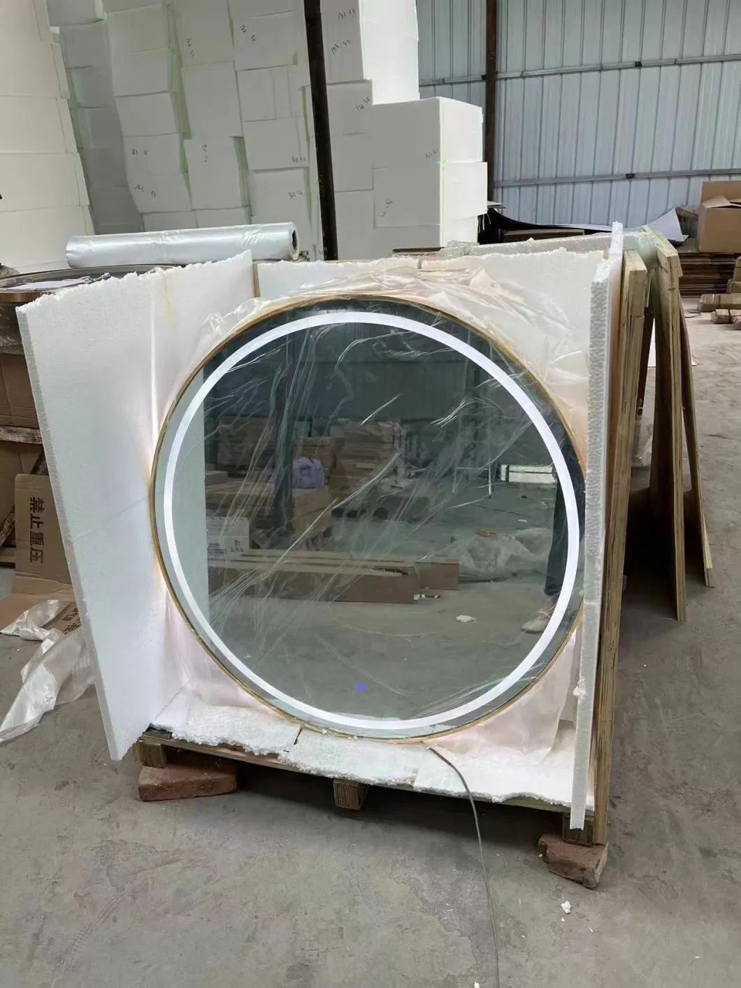 Smart Gold Aluminum Framed Mirror with LED Light Full Length Mirror Wall LED Mirror