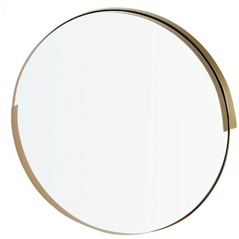 Home Decor Wall Mirror Round Golden Aluminum Framed Mirror