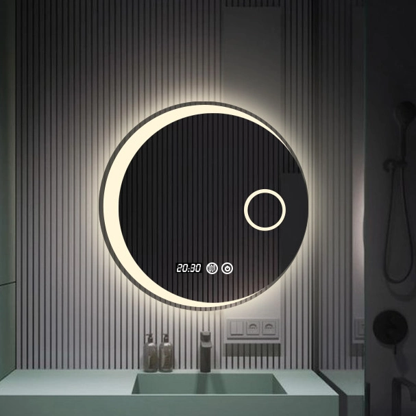 LED Wholesale Factory Custom Size Bathroom Home Decoration Smart Mirror with Digital Clock Defogger Lighted Smart Bluetooth