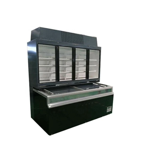 Commercial Display Freezer Wall Supermarket Refrigerator Built-in Air Curtain Cabinet