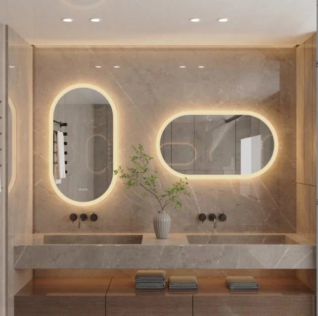 Salon Furniture LED Light Makeup Hotel Bathroom Wall Decoration Illuminated Mirror