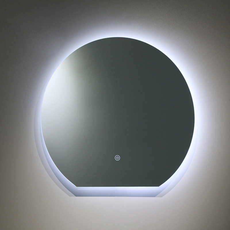 European Simple Hotel Round Decorative Illuminated Lighted LED Bath Mirror for Bathroom