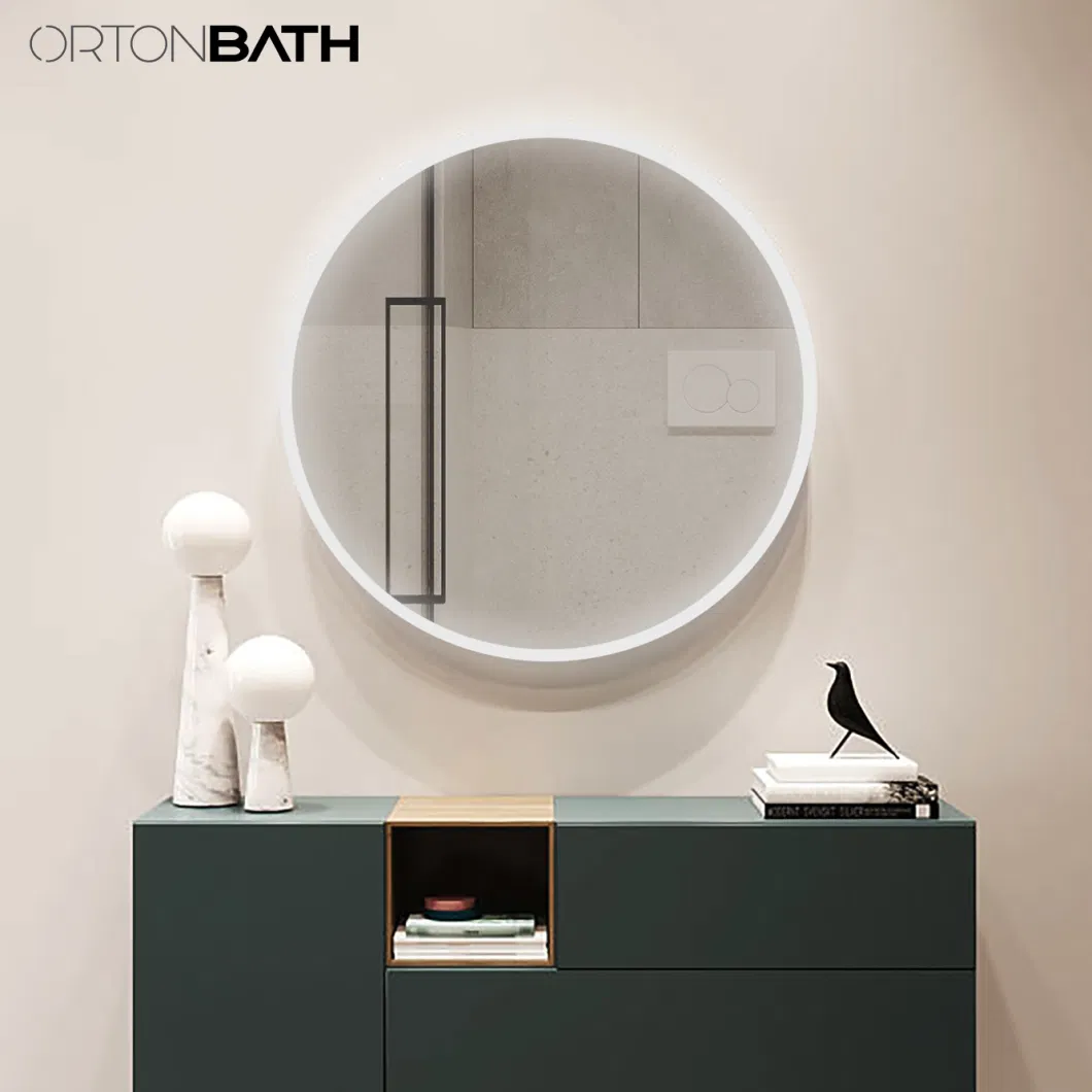 Ortonbath Bathroom Mirror for Wall, Adjustable Brightness Vanity Mirror, Backlight Round Wall Mirror with Anti Fog, Smart Mirror