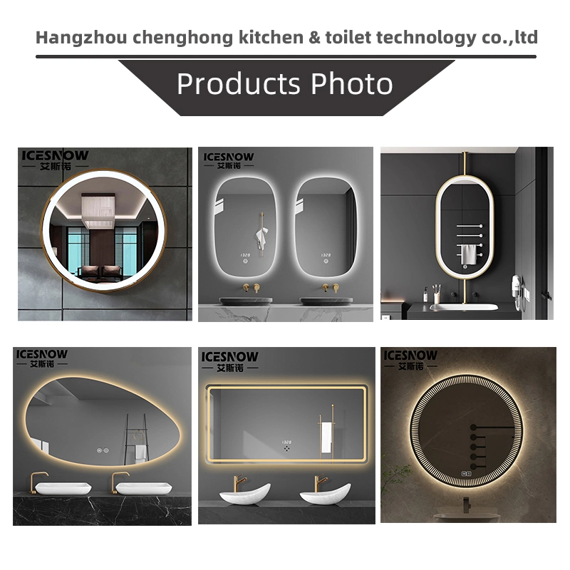 Factory Style Square Hotel LED Lighted Vanity Mirror with Touch Sensor Switch