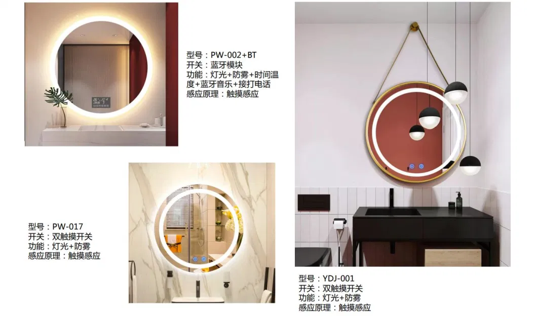 Waterdrop LED Backlit Circular Lighting Mirror