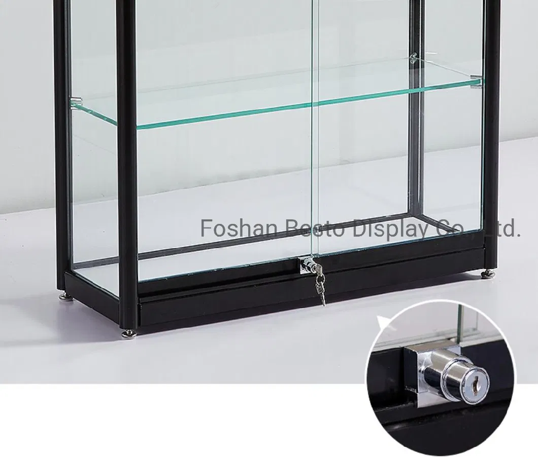 Glass Display Cabinet with LED Bulbs and Lockable Glass Door for Vape Store, Smoke Shop, Jewelry Display, Electronics Store, Tabacco Shop, Petro Wholesale