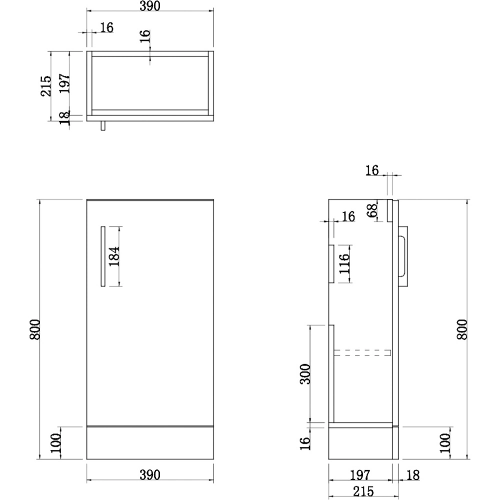 Modern Charcoal Grey Bathroom Floorstanding Vanity Furniture 400mm