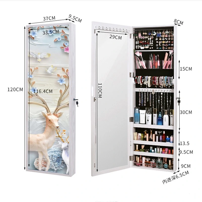 Home Wall-Mounted Full-Length Mirror, Cosmetics, Jewelry Storage Cabinet, Bedroom Storage, Dressing Mirror Cabinet, Jewelry Cabinet