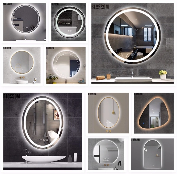 Bathroom Smart LED Lighted Round Design Cosmetic Wall Decorative Makeup Mirror with Demister