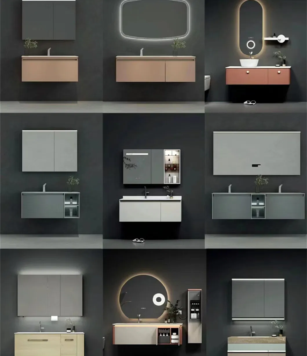 Customize Modern Style Simple Design Luxury Storage Smart Bathroom Cabinet