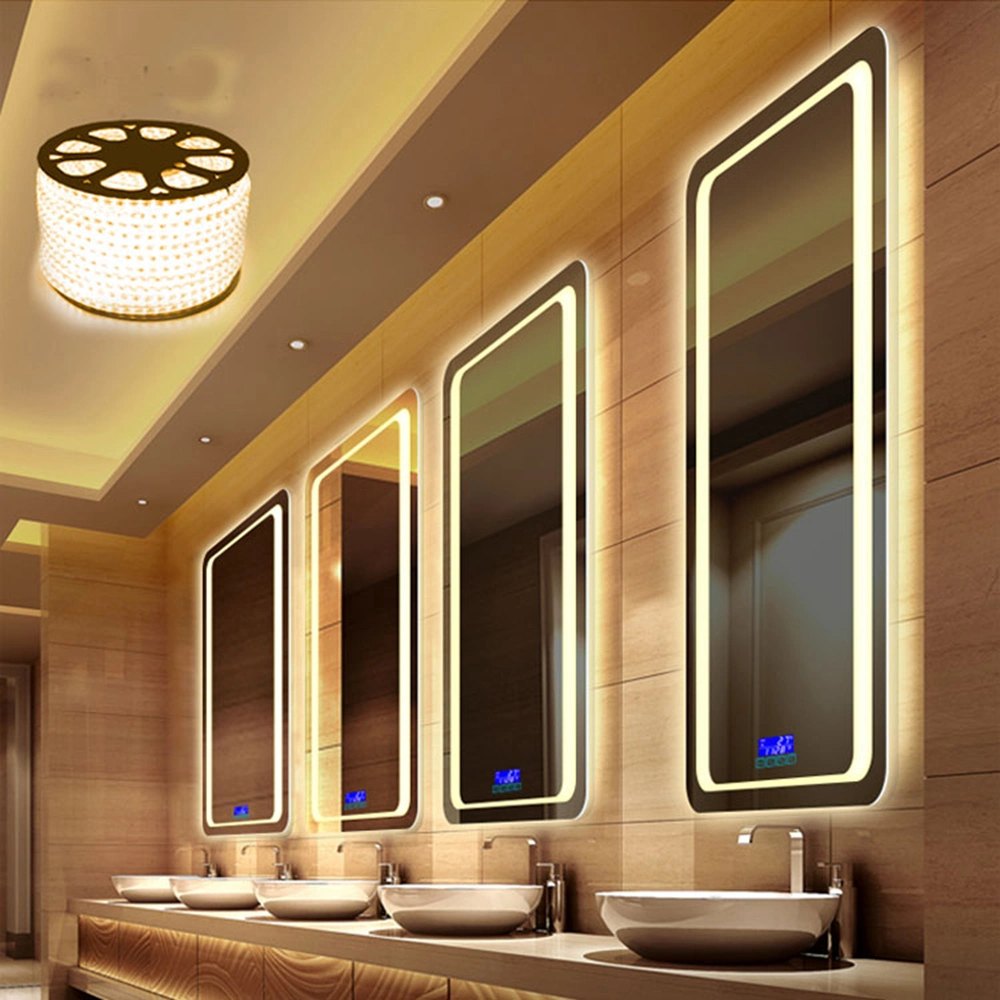 Square Bluetooth Defogger LED Wall Bathroom Smart Float Decorative Vanity Mirror