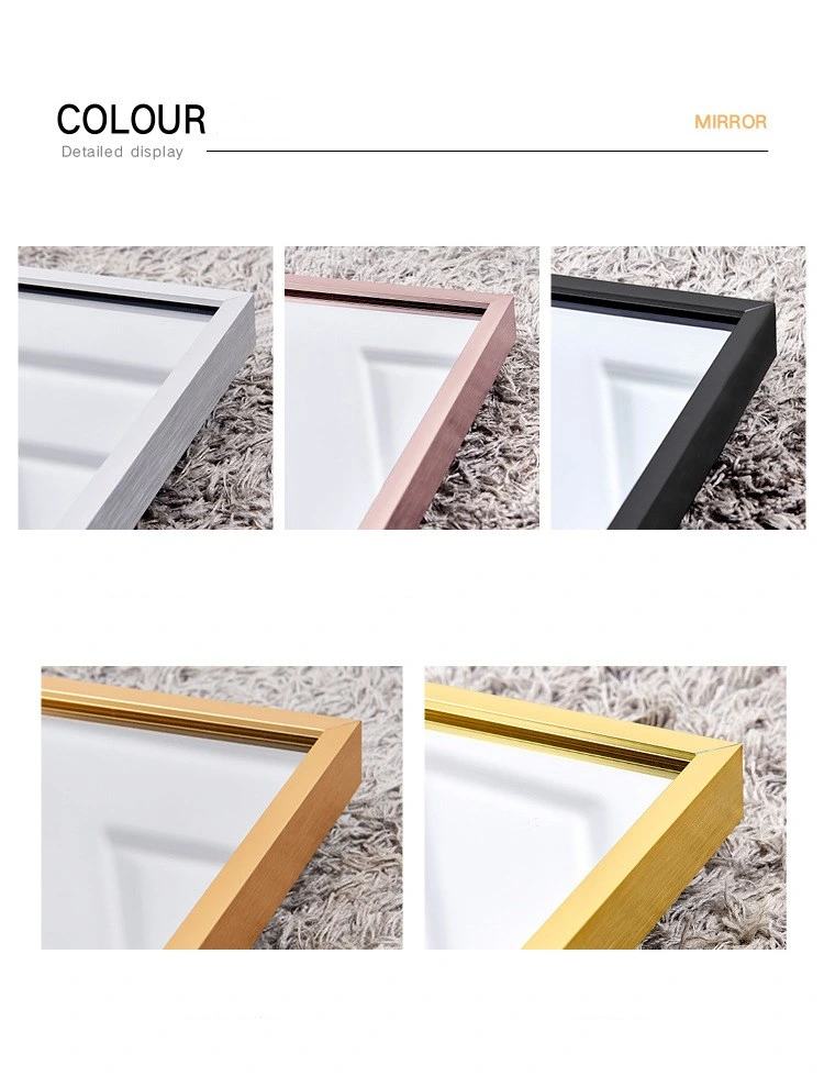 Thin and Tall Mirror with Aluminum Alloy Frame Clothing Store Full-Length Mirror