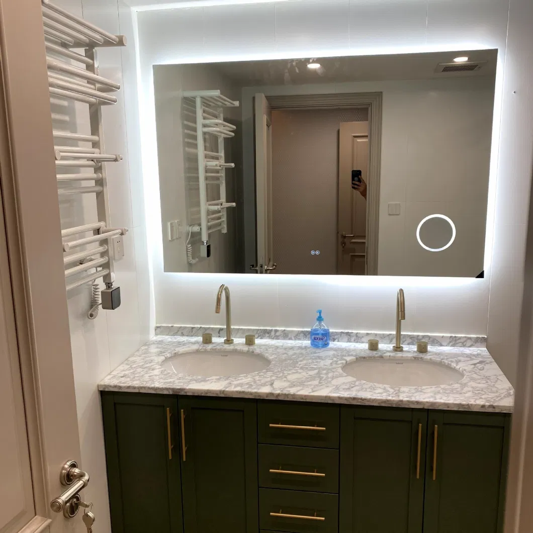LED Backlight Smart Bathroom Mirror Electronic Anti-Fog Mirror Makeup Mirror 0648