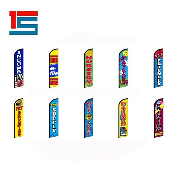 Personalize Double-Sided and Single-Sided Promotional Flags Super Windless Teardrop Feather Banner