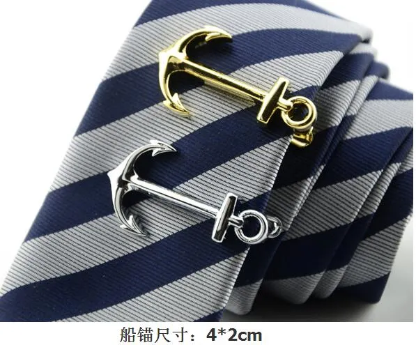 Anchor Spring Collar Pin Skinny Souvenir Mens Tie Clips