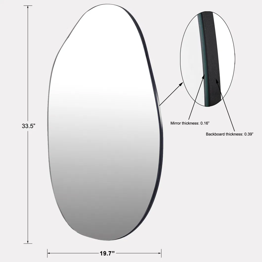 Asymmetrical Accent Wall Mounted Mirror, 19.7 X 33.5 Inches