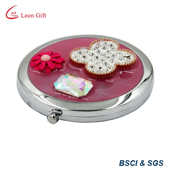 Wholesale Heart Shaped Small Crystal Makeup Mirror