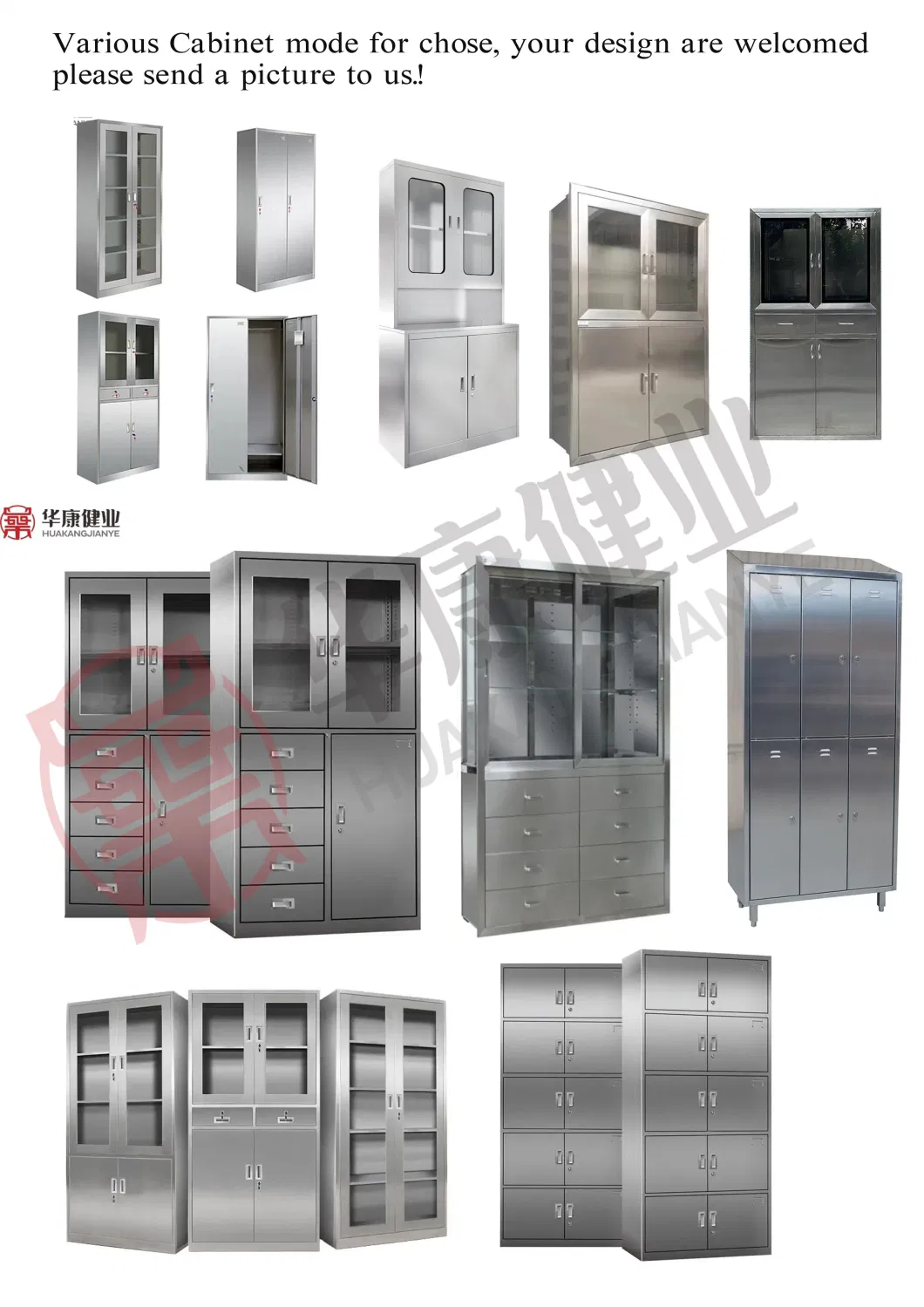 High Quality Hospital Furniture Stainless Steel Anesthesia Cabinet or Medicine Instrument Cabinet